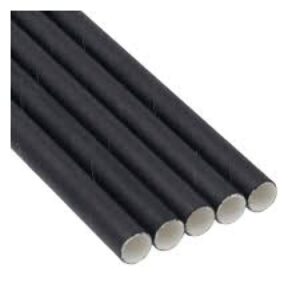 Eco Paper Jumbo Black Plain Straw image