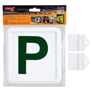 Plastic Green P Plate W Clip - Image 1