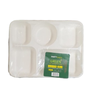 New 5 Compartment Plate (25 Pcs)