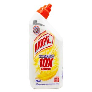 Harpic 450ml Toilet Cleaner White & Shine Bleach Gel Citrus - Image 1