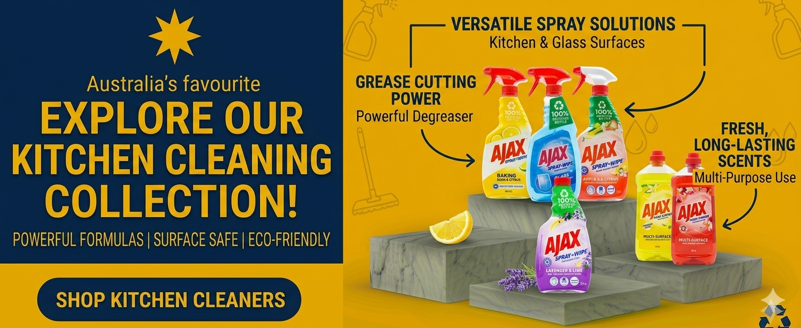 Kitchen cleaning supplies wholesale Australia including kitchen cleaners, degreasers, hygiene products, cleaning accessories and commercial cleaning supplies.