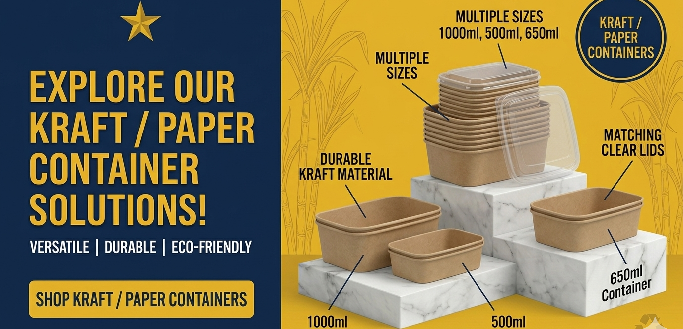 Kraft paper containers wholesale Australia including paper food containers, takeaway packaging, eco-friendly food containers and hospitality supplies.