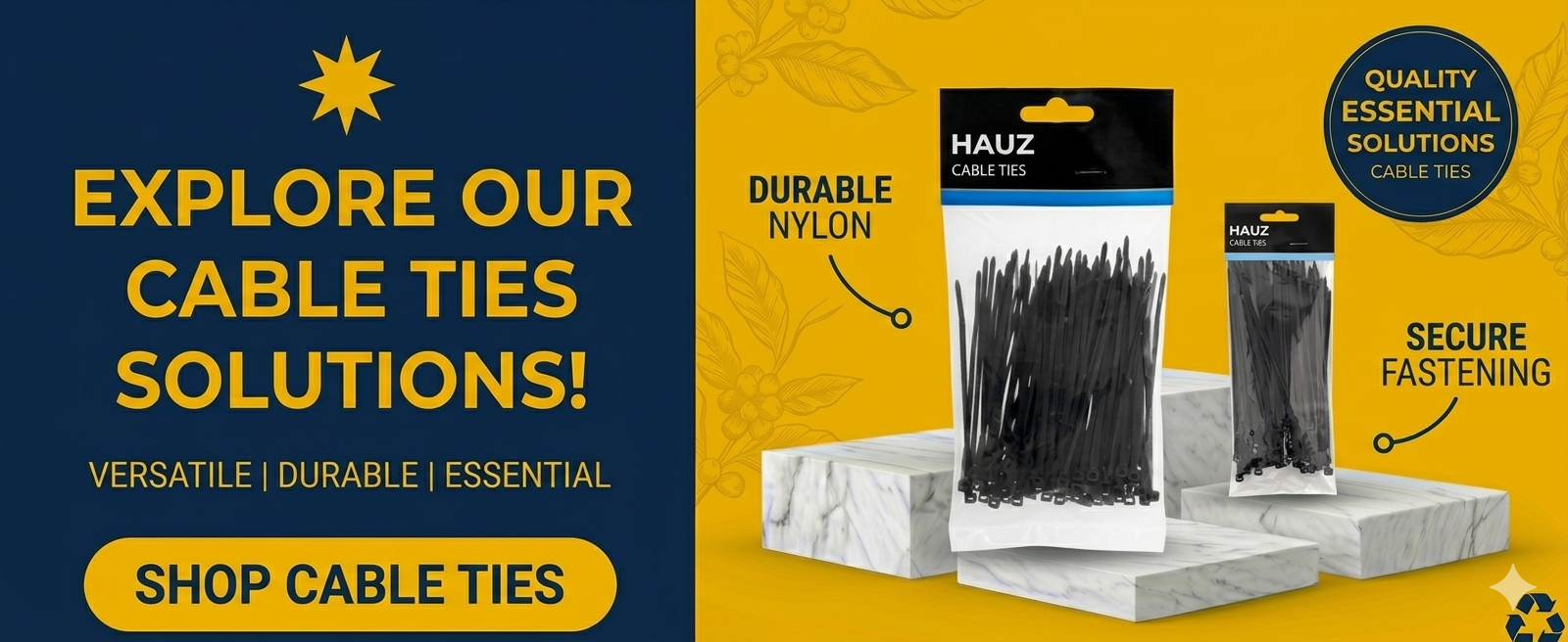 Cable ties and hooks wholesale Australia including cable management products, fastening accessories, utility hooks and workplace organisation supplies.