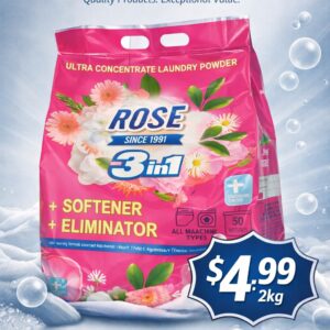 ROSE 3-in-1 Laundry Powder with Softener & Odor Eliminator