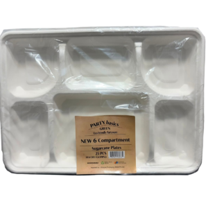 New 6 Compartment plates (25 Pcs x 10 Pks)